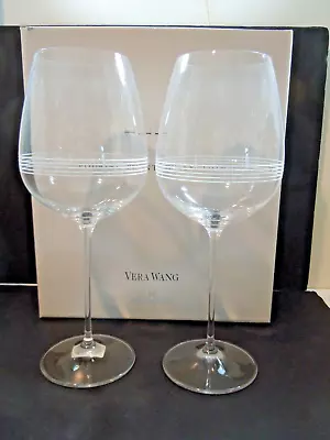Vera Wang Wedgwood Crystal Pouring Point Wine Glasses Set Of 2- 11 1/2  Tall • $69.95