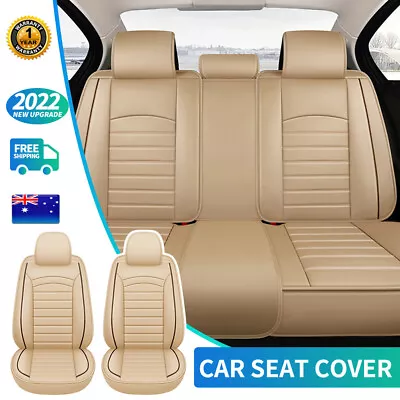 Front / Rear Row Car Seat Covers Set PU Leather Universal Fit Airbag Accessories • $105.80