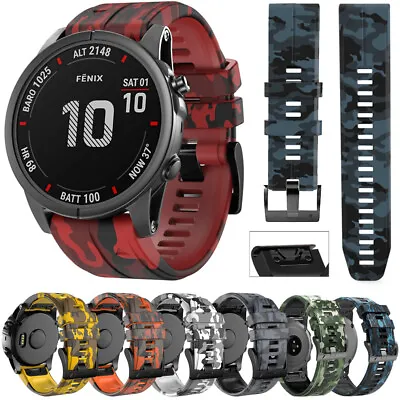 For Garmin Fenix 5 5X Plus 6 6X Pro 7 7X Easy Fit Soft Silicone Watch Band Strap • $24.99