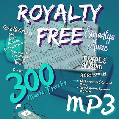 300 MP3 Music Album - CD-ROM Special Edition- ROYALTY FREE Supporting CHARITY • £19.99