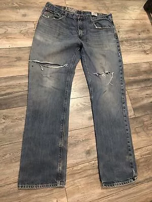 Ariat Relaxed Boot Jeans Men’s 38 X 36 Distressed • $20.99