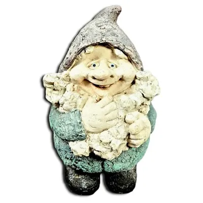 Garden Gnome Pointing Laughing Statue 11 Inch Vintage Lawn Ornament Yard Art • $61.71