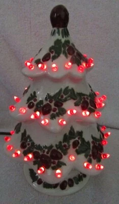$32 • Buy Vintage 8.5  Lighted Ceramic Christmas Tree.