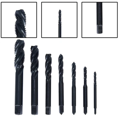 £9.87 • Buy Machine Screw Thread Nitriding Spiral Tap Parts Black Plug Tap Drill Set