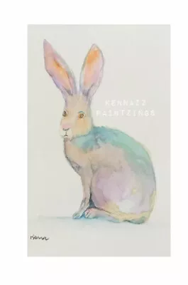 Hand Painted Bunny Rabbit Painting By Kenna Unframed • $26