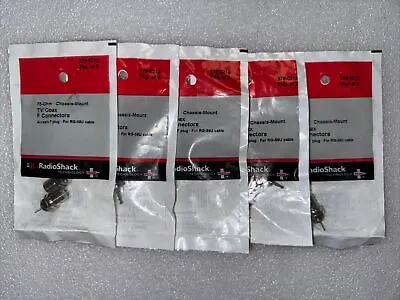 Five Packs Radio Shack 75 Ohm Chassis Mount TV Coax F Connectors. 278-0212. New! • $21.24