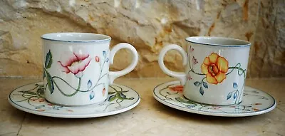 2 Sets Of Vintage Villeroy & Boch Albertina Porcelain TEA CUPS & SAUCERS • $49