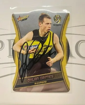 $10 • Buy Richmond Tigers - Dylan Grimes Signed Afl 2019 Select Footy Stars Silver Card