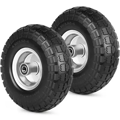 2 Pack Flat Free 4.10/3.50-4  Tire Wheel 10  Inner Tube For Dolly Hand Trucks • $33.33