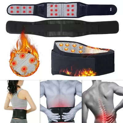 Men Women Back Support Brace Belt Lumbar Lower Waist Magnetic Heat Pain Relief • $13.99