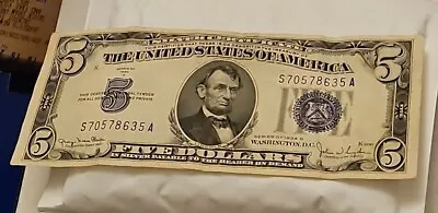 1934-D $5 Silver Certificate Note Bill Currency Five Dollar - • $14.99