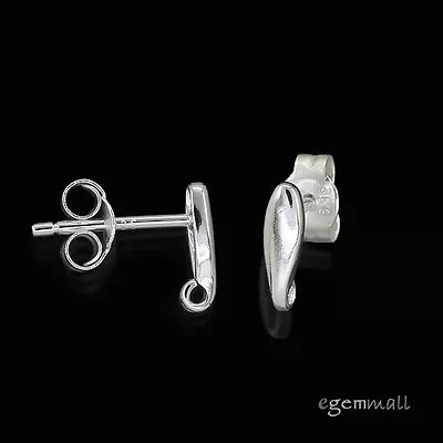$4.50 • Buy Sterling Silver Small Teardrop Stud Post Earring Connector #97983