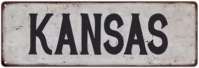 KANSAS Vintage Look Rustic Metal Sign City State 106180041036 • $49.95