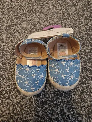 Baby Espadrilles Shoes Blue Denim 12-18 Months • £5