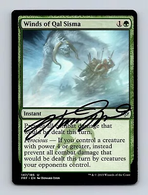 Winds Of Qal Sisma Howard Lyon Signed Card Fate Reforged Magic The Gathering MTG • $19.94