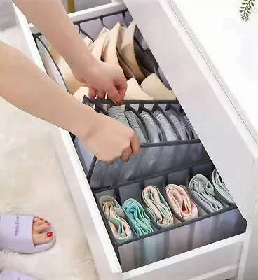 Foldable Drawer Organizer Divider Closet Storage Box For Underwear Bra Sock US • $7