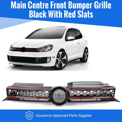 Vw Golf Mk6 2009-2013 Front Main Centre Grille Gti Only Black With Red Slats New • $51.50