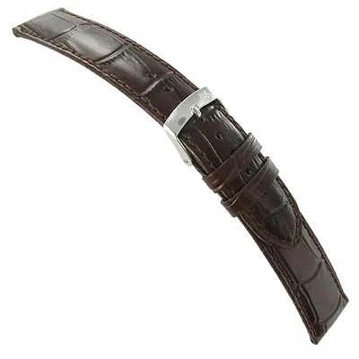 18mm Morellato Samba Italian Leather Alligator Grain Brown Watch Band 2704 • $29.71