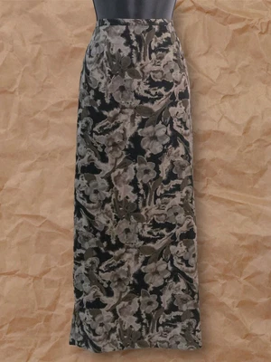 $45 • Buy Women’s Vintage Streetwear Black Grey Floral Pencil Midi Skirt US Size 13/L