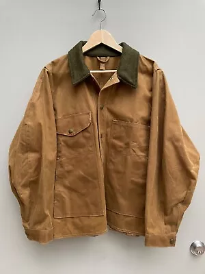 Filson Tin Cloth Jacket Mackinaw Wool Collar Oil Finish - Medium Style 10007 • $399