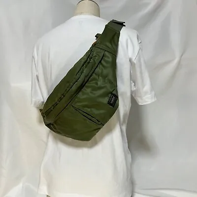 $108 • Buy Yoshida Porter Tanker Waist Bag (L) Shoulder Bag Sage Green Both Men And Women