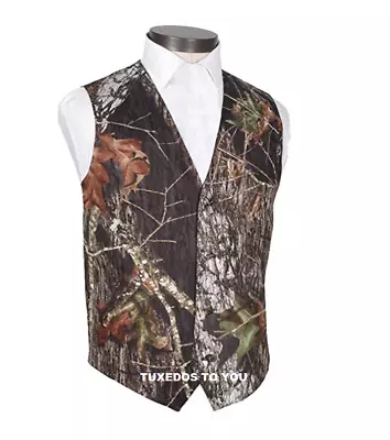New Mossy Oak Wedding Tuxedo Vest Break Up Camo Real Pockets Hunting Camouflage • $55.95