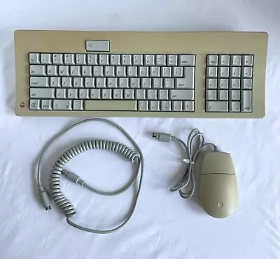 Vintage Apple Keyboard M0116 W/ Cable & Desktop Bus Mouse II Macintosh TESTED • $99.99