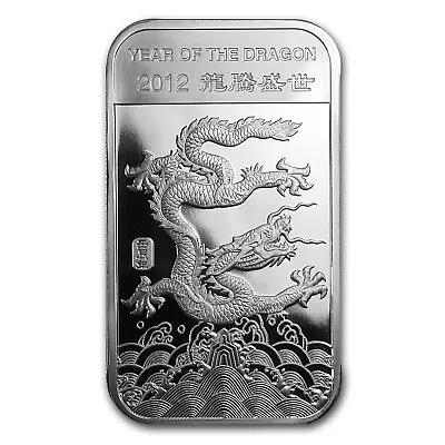 5 Oz Silver Bar - APMEX (2012 Year Of The Dragon) • $157.95