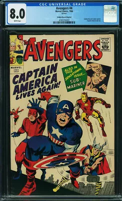 Avengers #4 CGC 8.0 1966 Golden Record Reprint 1st Captain America GRR P8 422 Cm • $599.95