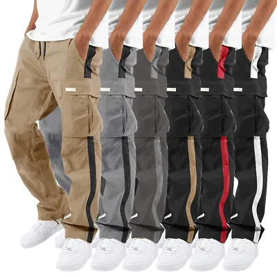 Men's Casual Joggers Pants Sweatpants Cargo Combat Loose Active Sports Trousers • $6.02