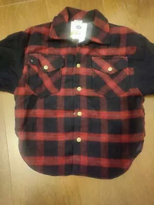 BOOTS Warm Cosy RED Check Lining Shirt Jacket - Age  3-4 Years /Height 98-104cm • £12.95