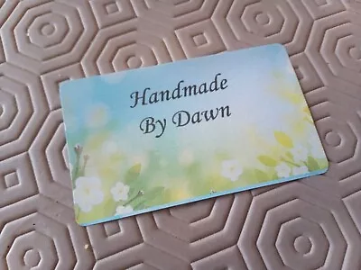 Hand Made By - Floral Personalised Craft Labels Stickers 21 Per Sheet • £2.98