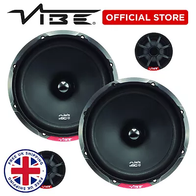 VIBE Slick 6.5  240W Peak Car S4 2 Way Component Speakers W/ Tweeters - Pair • £59.99