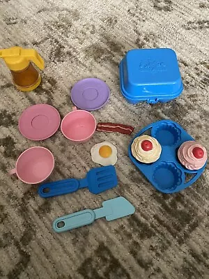 Vintage 1980s Fisher Price Play Food Kitchen Accessories • $16