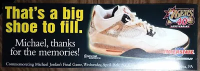 MICHAEL JORDAN Poster - Air Jordan Sneaker - Jordan's Final NBA Game 4 16/2003 • $24.99