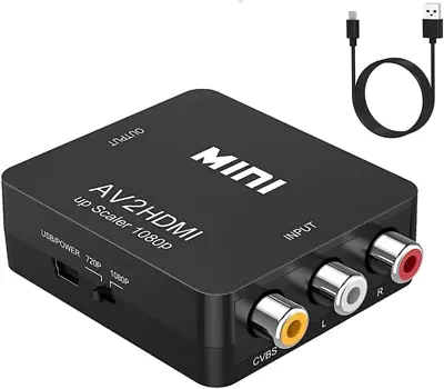 ABLEWE RCA To HDMIAV To HDMI Converter 1080P Mini RCA Composite CVBS Video Aud • $17.57