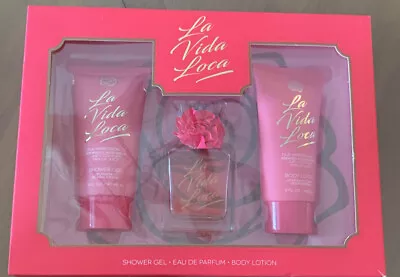 La Vida Loca For Women 3 Piece Gift Set Perfume Shower Gel Body Wash NEW • $16