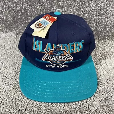 New York Islanders Vintage Snapback NHL Blue Fisherman Logo NWT NOS FLAW • $39.95