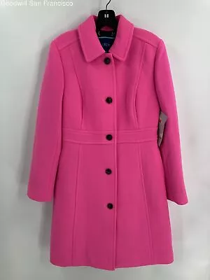 NWT J.Crew Womens Pink Wool Blend Long Sleeve Single Breasted Overcoat Size 4 • $73