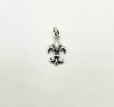 Vintage Fleur De Lis Sterling Silver Travel Symbolic French Travel Charm - 0.8g • $13