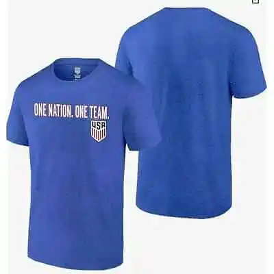 USA US Soccer One Nation One Team Men's Heather Blue T-Shirt Choose Size • $14.95