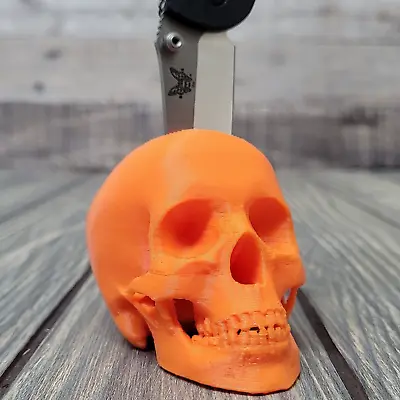 Orange Skull Knife Display Stand Fits Most Med-Large Tactical Folders 3D Print • $13.95