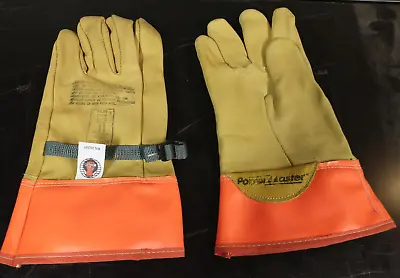 NEW Power Master Lineman High Voltage Leather Protector Gloves Size 11  3  Cuff • $10