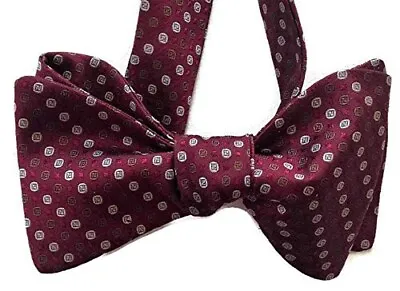 Silk Bow Tie  -  Vintage Dot  - One-of-a-Kind Handmade Adjust Self-tie - NWOT • $20