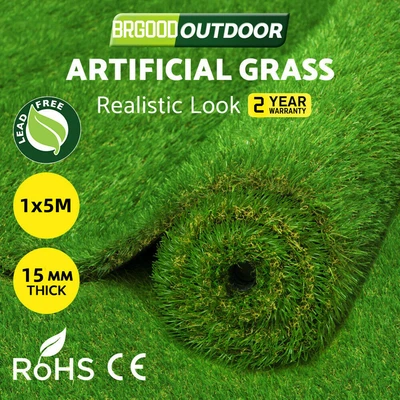 2mx20m Luxury Soft Thick 15mm Artificial Grass Realistic Astro Turf Fake Lawn UK • £22.19