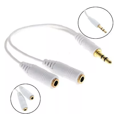 £3.07 • Buy 3.5mm Y Splitter 1 Jack Male To 2 Female Earphone Headphone Audio Adapter Cable