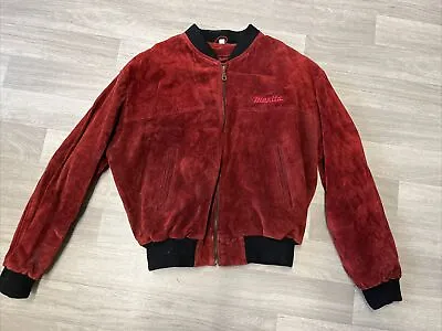 Makita Red Zip Up Jacket 25th Anniversary Jacket Size XL Makita25 Red Suede • £80