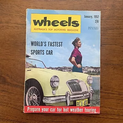 Vintage Jan 1957 'wheels Magazine' Twin Carb Vw Renualt Dauphine Moss Fangio • $28