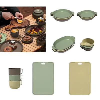 Camping Cutlery Outdoor Equipment Cups Tableware Set For Dorm Dinner Camping • £12.37