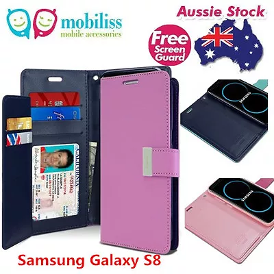 Korean Mercury Rich Diary Double Wallet Case Cover For Samsung Galaxy S8 Free SP • $24.95